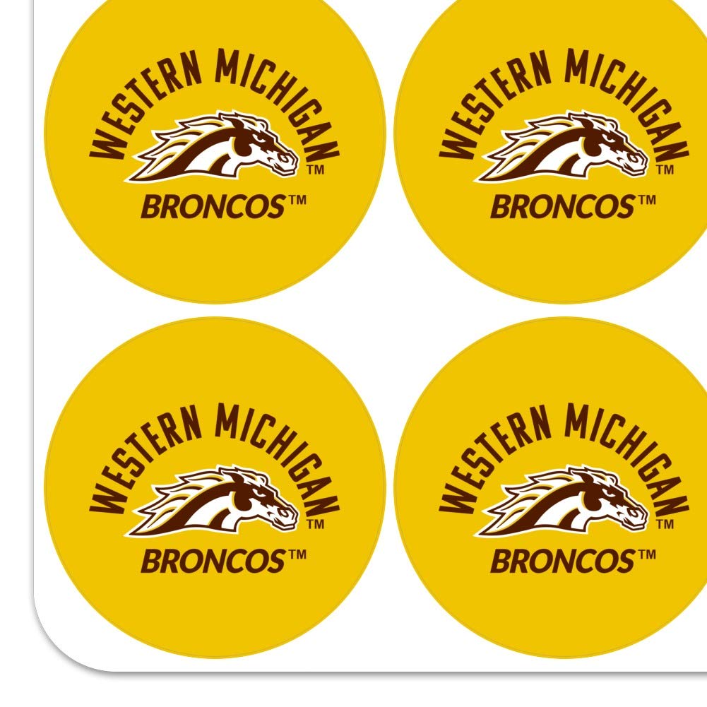 Western Michigan University Broncos 1 Inch Planner Stickers - Clear Scrapbooking Decals for Bullet Journals, DIY Crafts, and School Supplies (Pack of 50) - Perfect for College Students, Planners, and WMU Fans