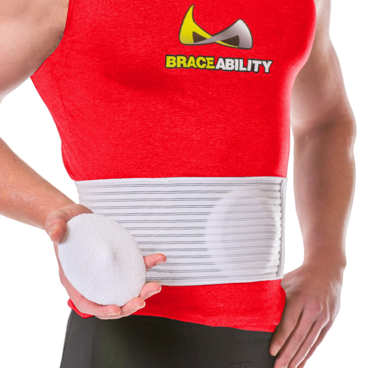 BraceAbility Hernia Belt for Men & Women - Abdominal Support Belt with Compression Pad for Umbilical, Navel & Belly Button Hernias (5