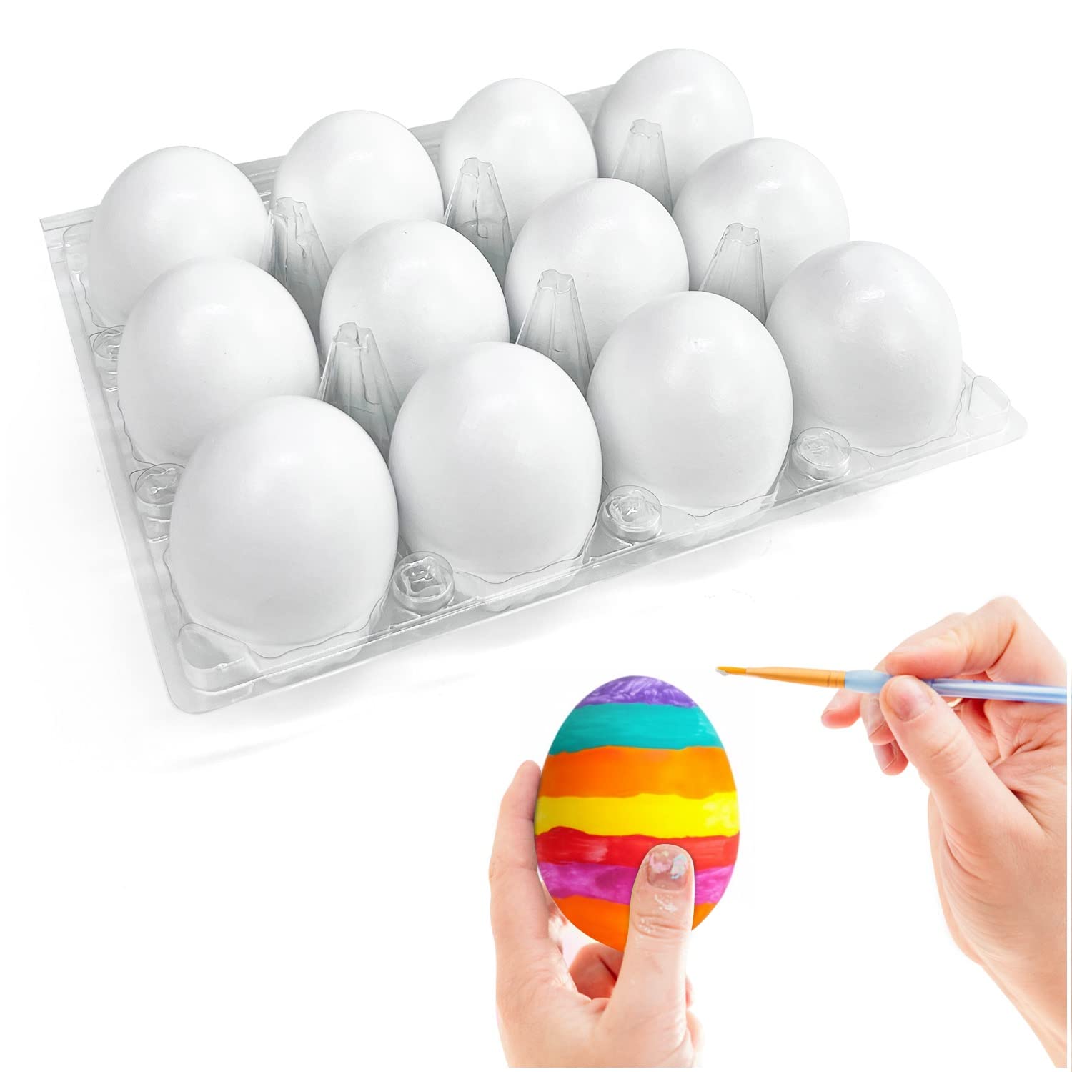 SGVV90 Wooden Fake Eggs - 12 Pack Easter Decorations for Home, DIY Crafts for Kids, Easter Gifts, Kitchen Decorative Eggs - Perfect for Easter Egg Hunts, Party Favors, and Spring Home Decor