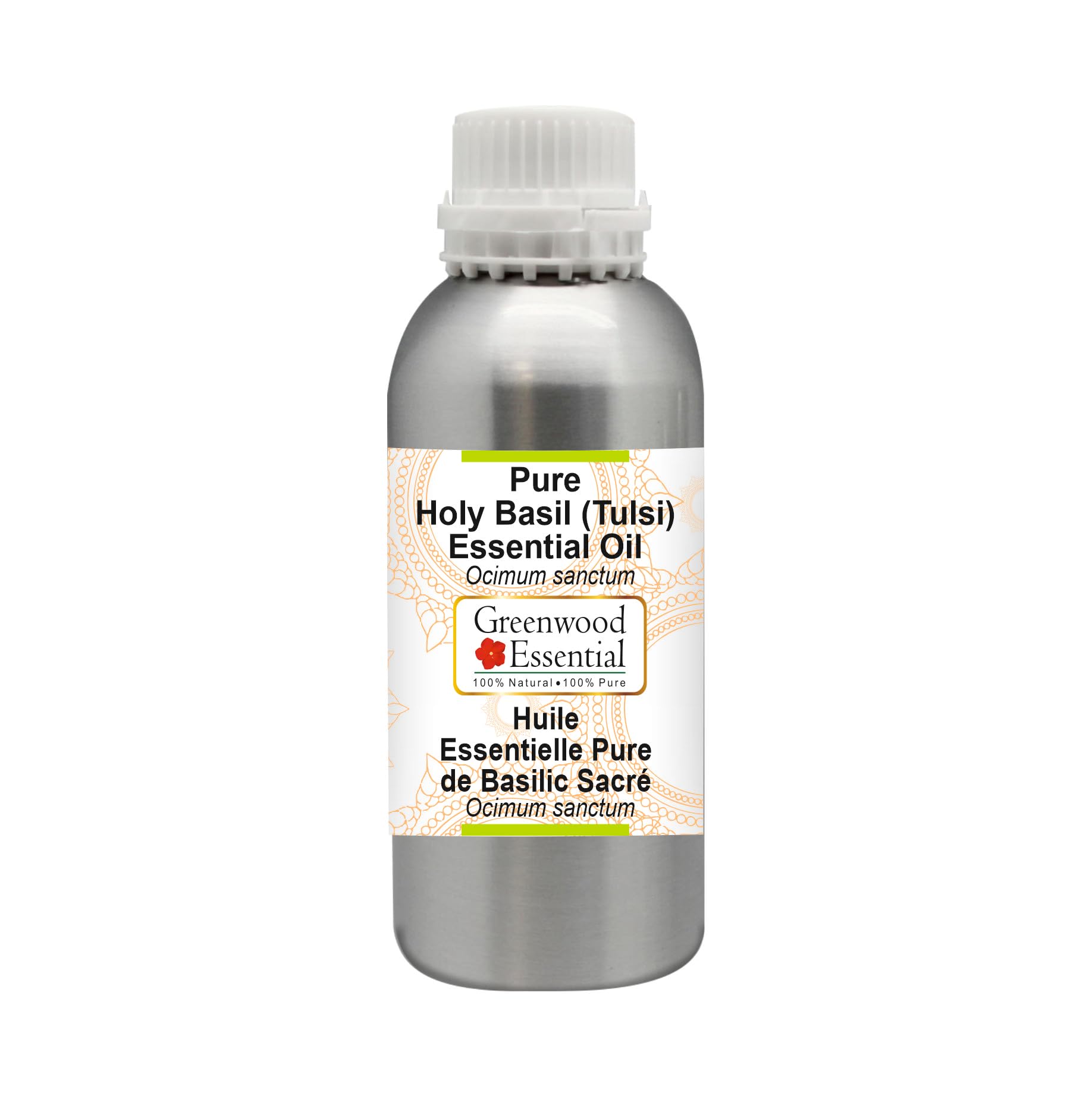 Pure Holy Basil Essential Oil (Ocimum Sanctum) - 630ml (21 oz) Steam Distilled for Aromatherapy, Stress Relief & Skin Care | Natural Therapeutic Grade Oil for Diffusers, Massage & DIY Beauty Products