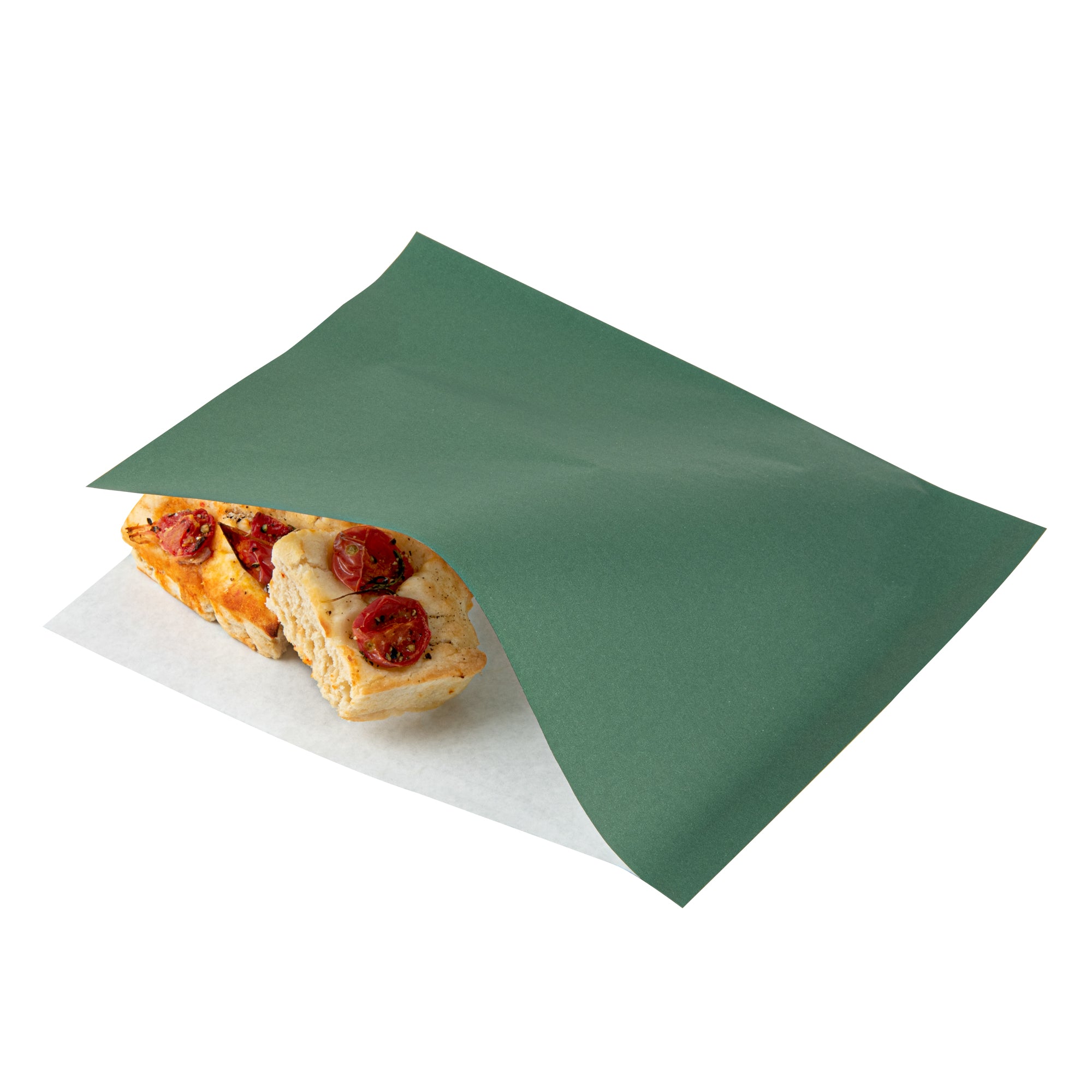 Forest Green Greaseproof Paper Bags - Large Double Open (10x9 Inches) - 100 Count Box - Ideal for Bakery, Takeout & Food Storage