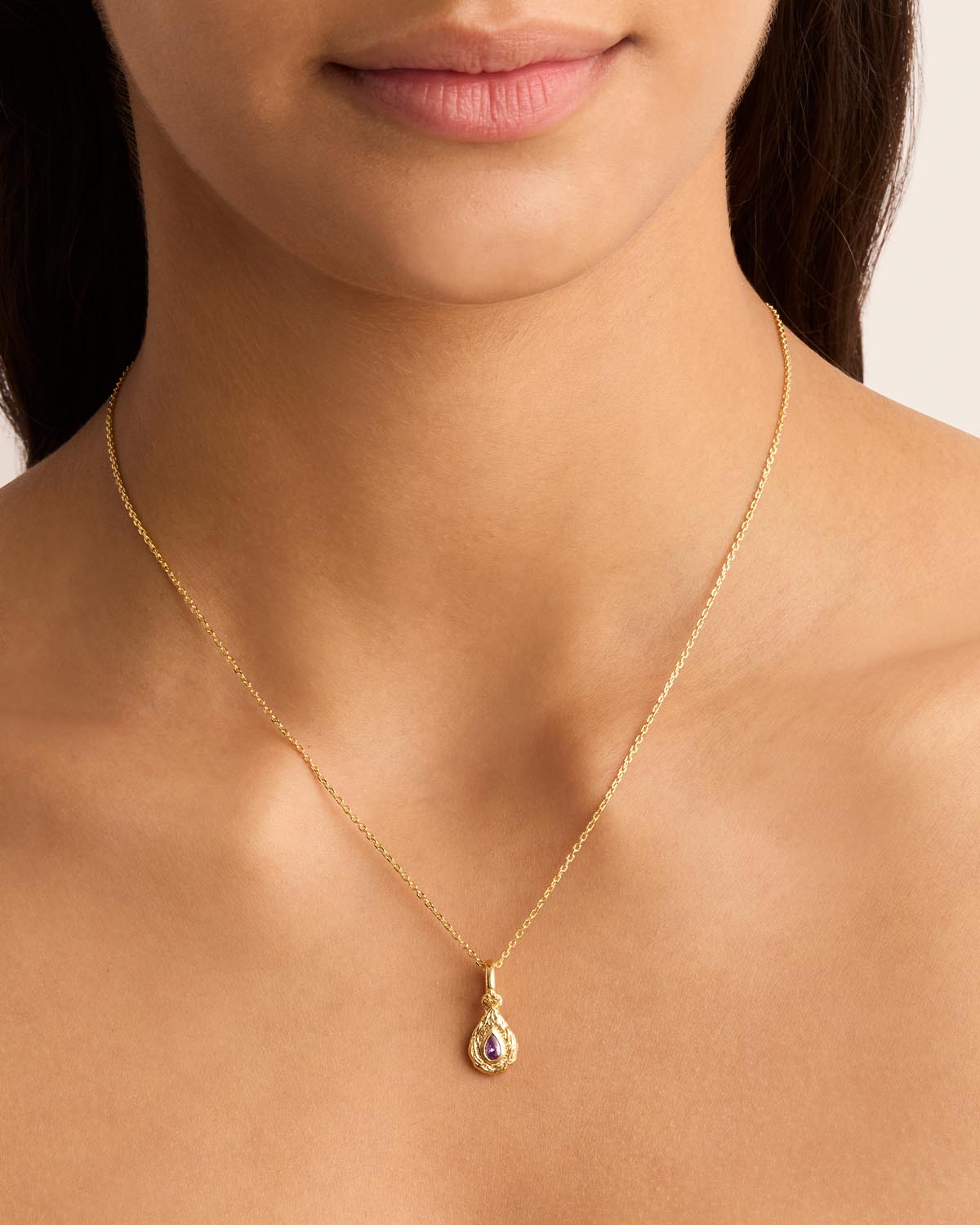 18K Gold Vermeil Love Birthstone Pendant Necklace - February Garnet Gemstone Gift for Her, Valentine's Day, Anniversary & Special Occasions