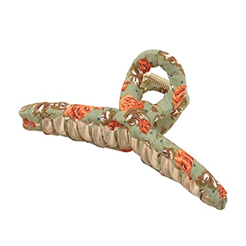 SOWUNO 5PCS Large Acrylic Hair Claw Clips - Non-Slip Strong Hold Hair Jaw Clamps with Floral Print for Women & Girls | Perfect for Updos, Ponytails & Everyday Hairstyles