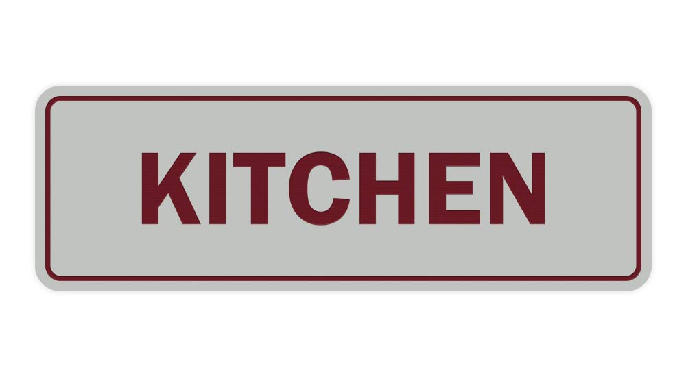 ByLITA Standard Kitchen Sign - Large Light Grey & Burgundy Wall Decor for Farmhouse, Rustic, or Modern Kitchens - Perfect for Home, Cafe, or Restaurant Decor
