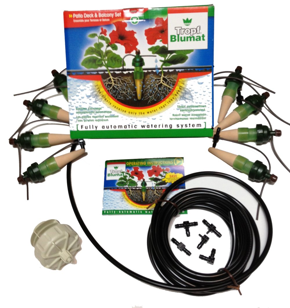 Blumat Automatic Drip Irrigation System for 8 Plants with Pressure Reducer - No Electricity or Batteries Needed - Perfect for Garden, Patio, Hanging Baskets, Raised Beds & Greenhouses | Indoor & Outdoor Plant Watering Solution
