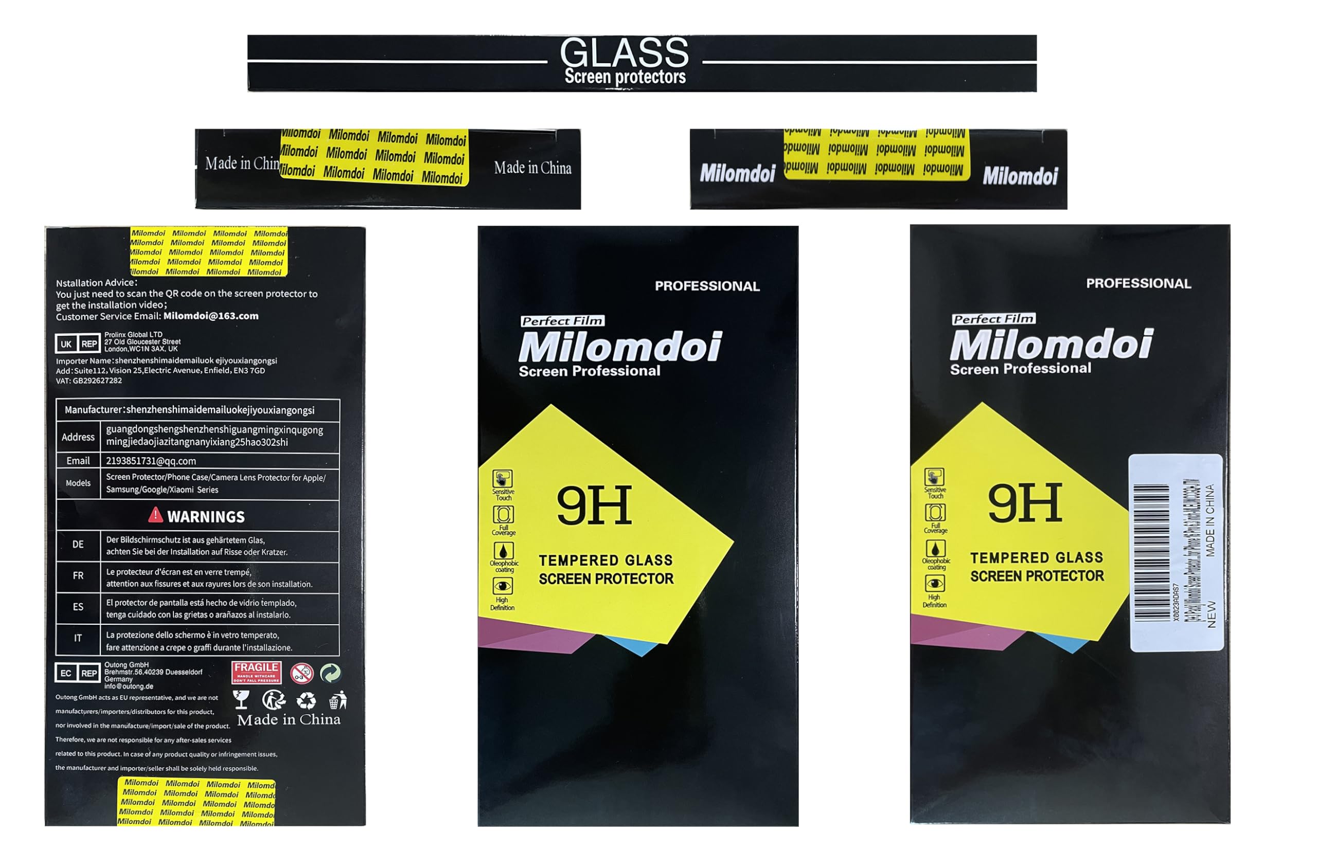 Milomdoi 3 Pack Tempered Glass Screen Protector + 3 Pack Camera Lens Protector for iPhone 16 Pro - 9H Hardness, Anti-Scratch, Bubble-Free - Perfect for Daily Protection, Travel & Outdoor Activities