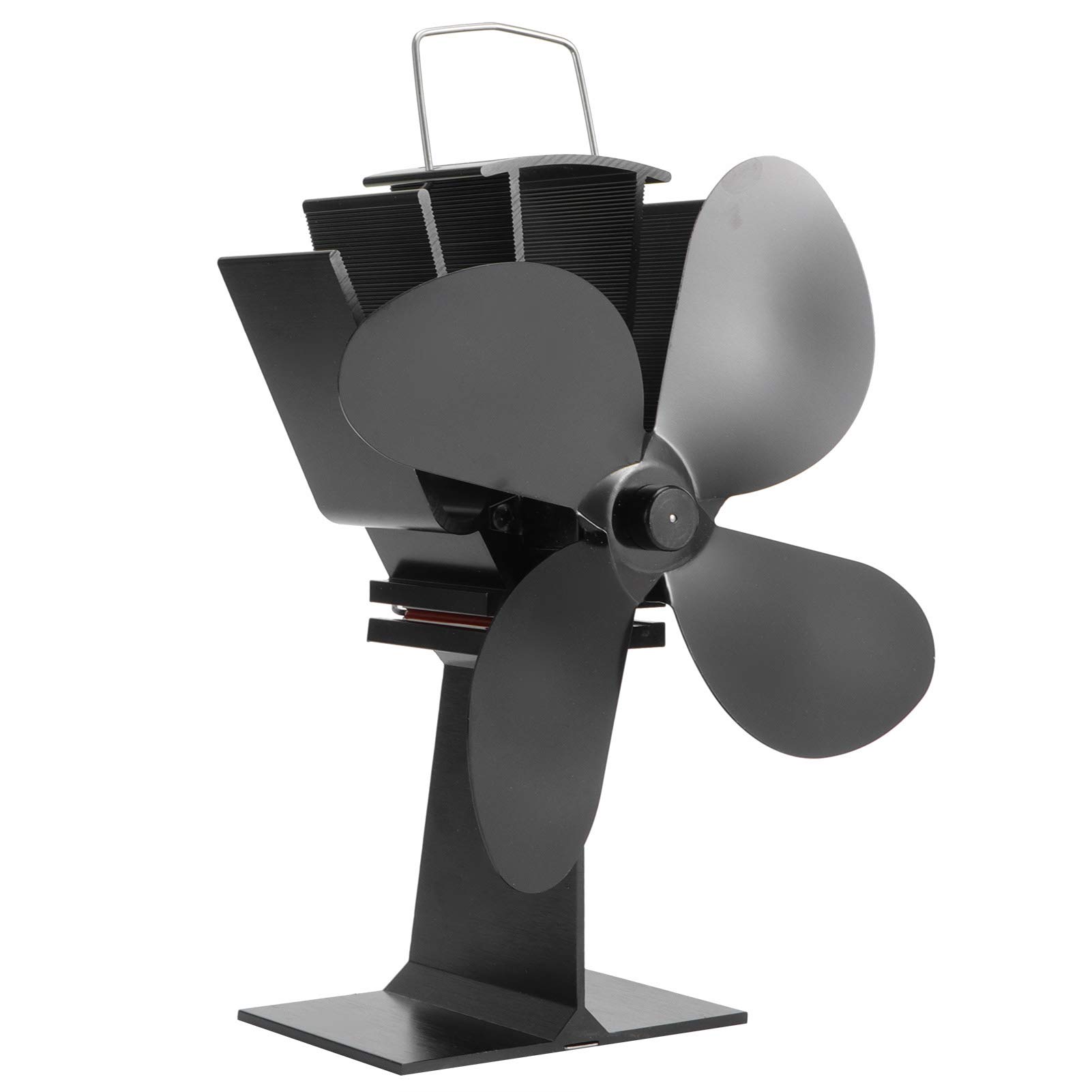 01 Heat Powered Fireplace Fan - 4 Blade Energy Saving Stove Fan for Wood Burner & Log Fireplaces - Silent & Eco-Friendly - Perfect for Heating Efficiency & Cozy Home Ambiance