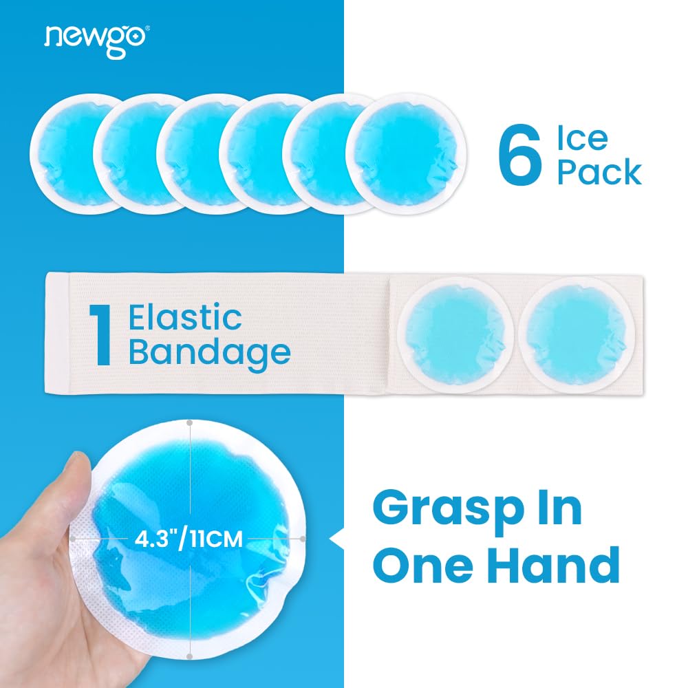 NEWGO Reusable Ice Pack for Ankle Injuries - Small Gel Ice Packs for Sprains, Swelling & Pain Relief - Perfect for Sports Injuries, Post-Surgery Recovery & First Aid Kits