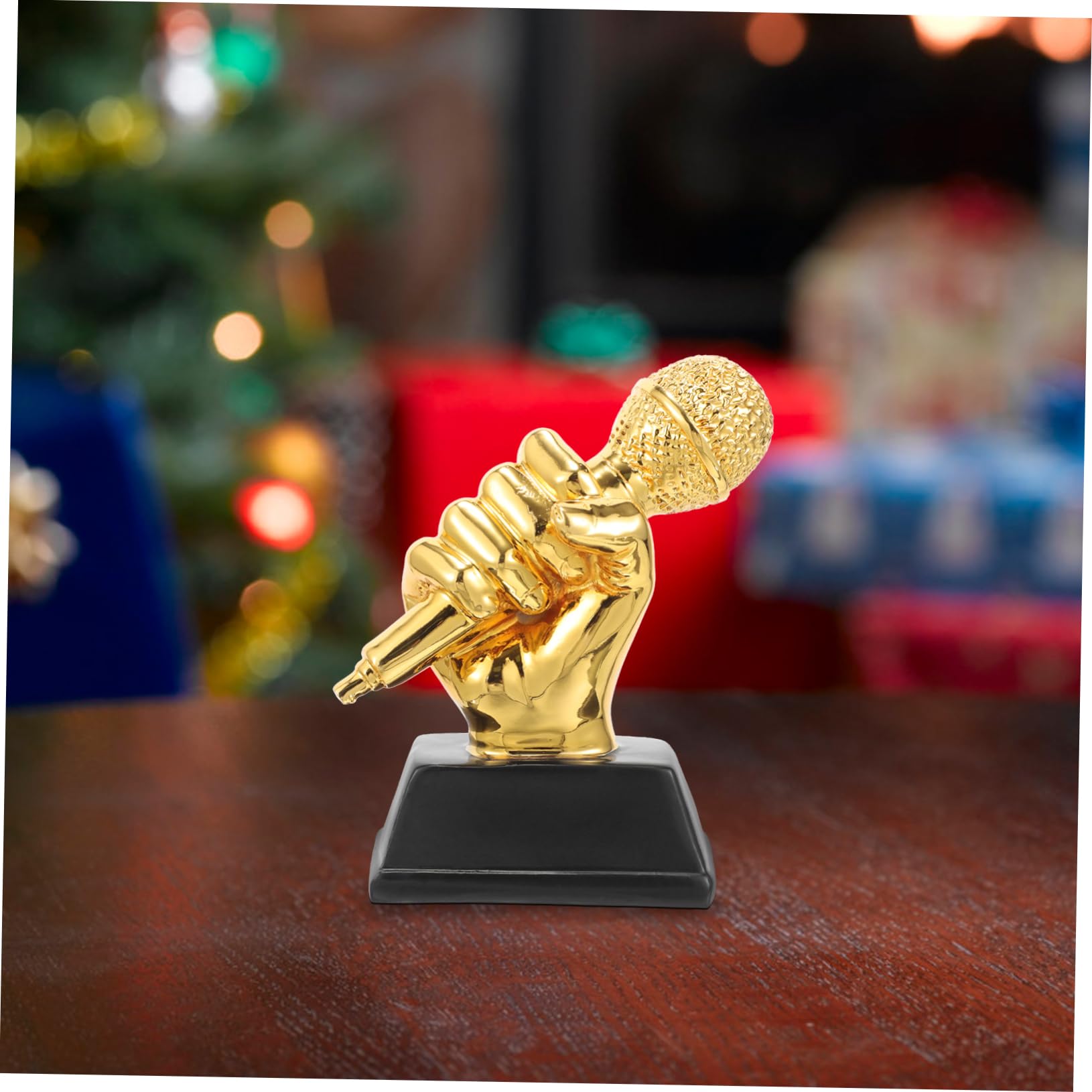 NAMOARLY Vintage Style Handcrafted Resin Trophy Microphone - 12x6x13cm - Perfect for School Competitions, Awards, and Stage Performances