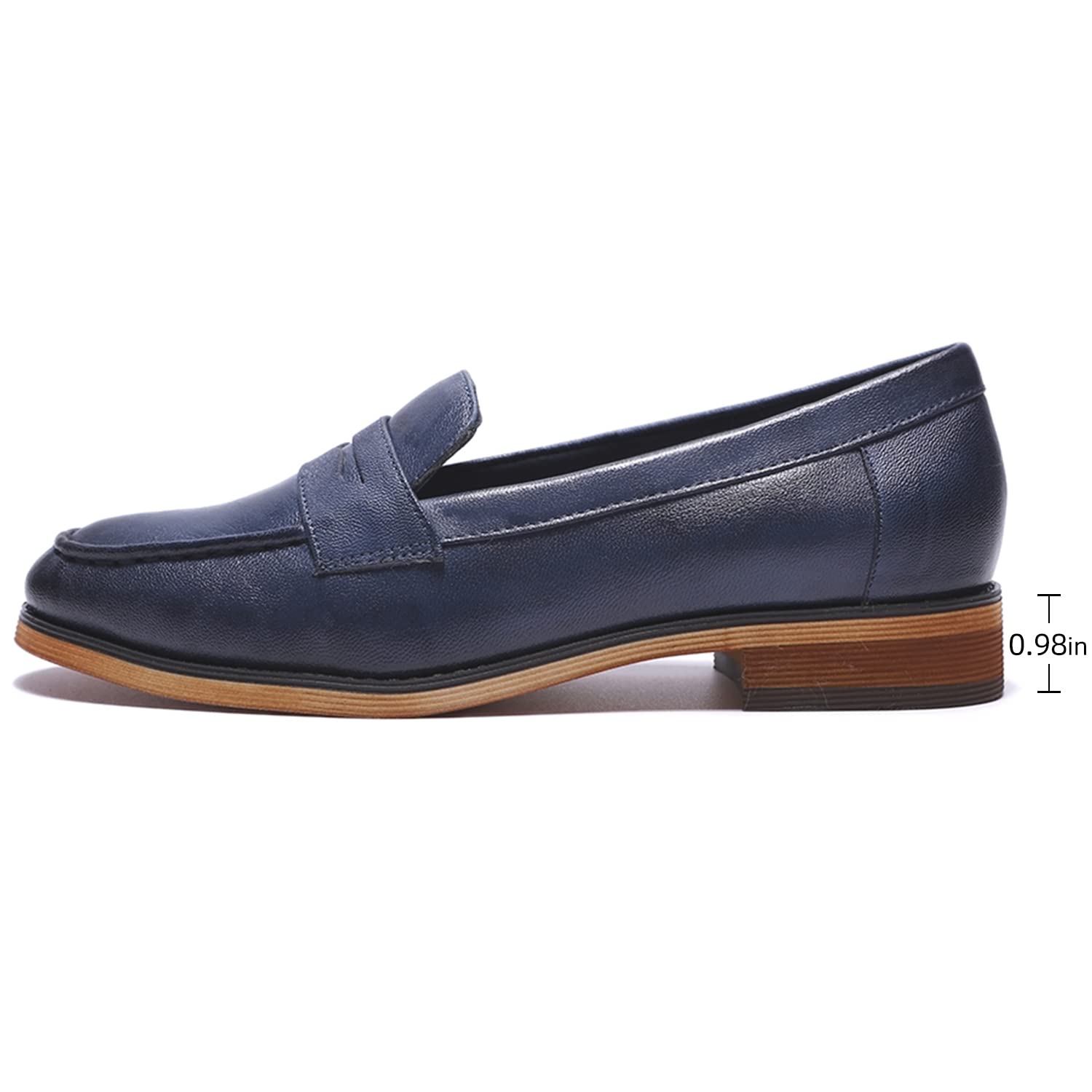 Women's Classy Leather Penny Loafers - Slip-On Dress Casual Flat Shoes for Office & Work | Comfortable & Stylish Ladies Loafers for Everyday Wear, Business Attire & Travel