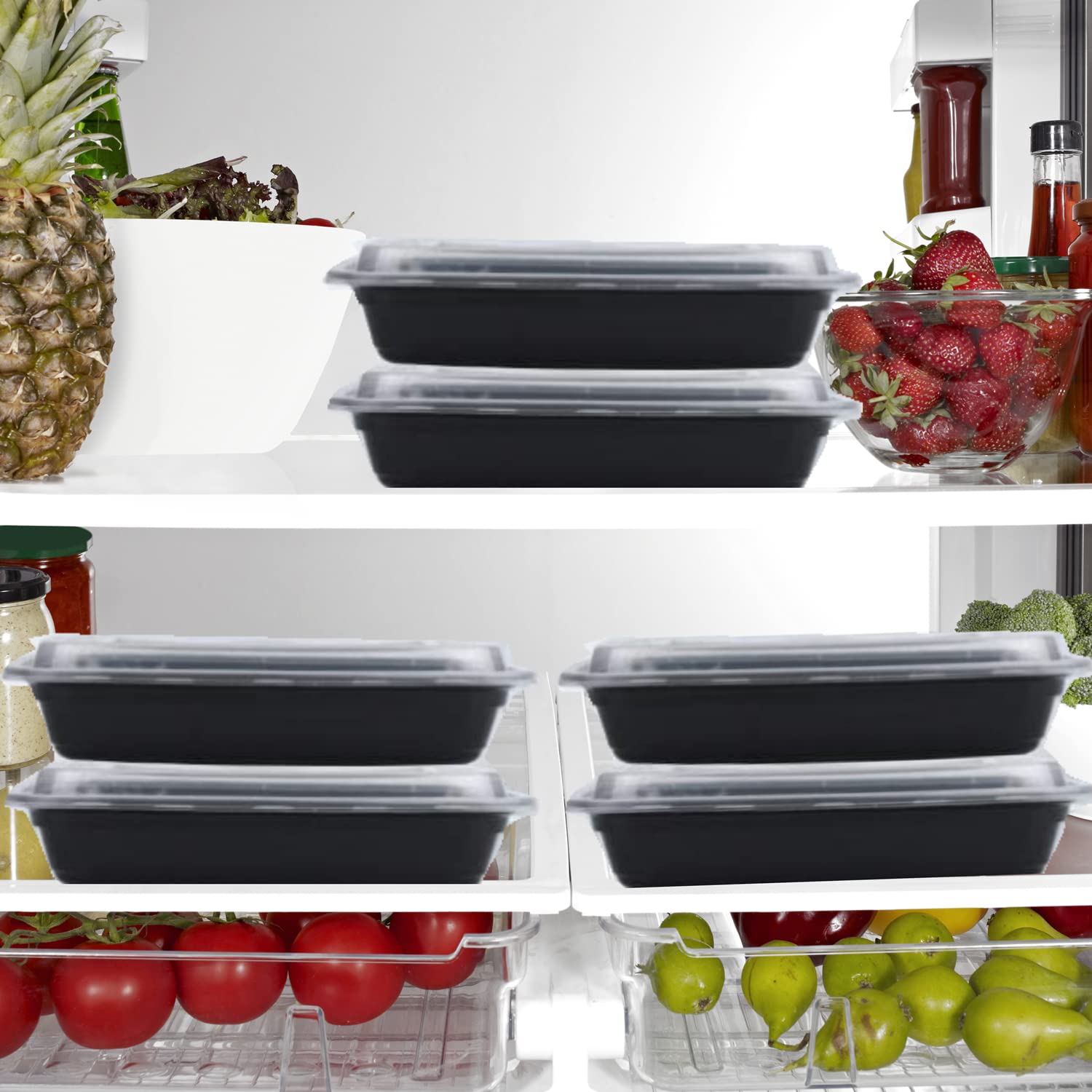 15-Pack 32 oz Plastic Meal Prep Containers with Lids - Leakproof Rectangular Food Storage Box for Restaurants, Kitchens & Takeout | Freezer, Microwave & Dishwasher Safe | Perfect for Meal Prepping, Leftovers & Food Delivery Services