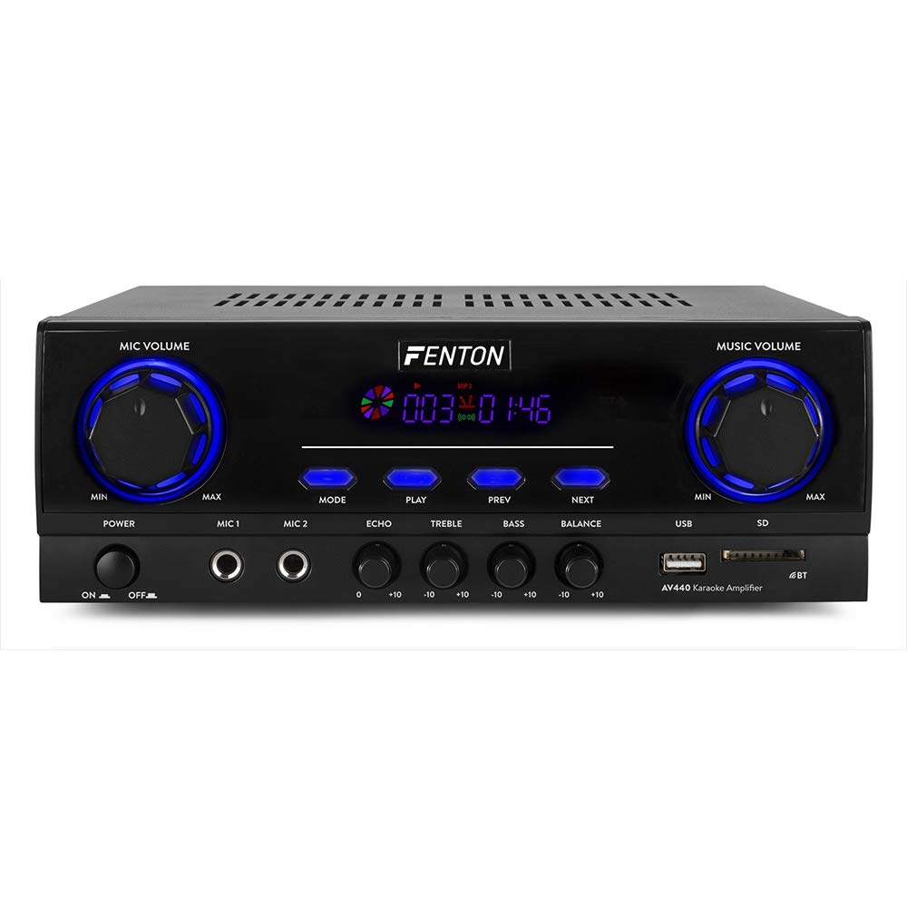 Fenton SHF80W 500W HiFi Tower Speaker System with AV440 Bluetooth Amplifier - 3-Way Floor Standing Speakers, 6.5