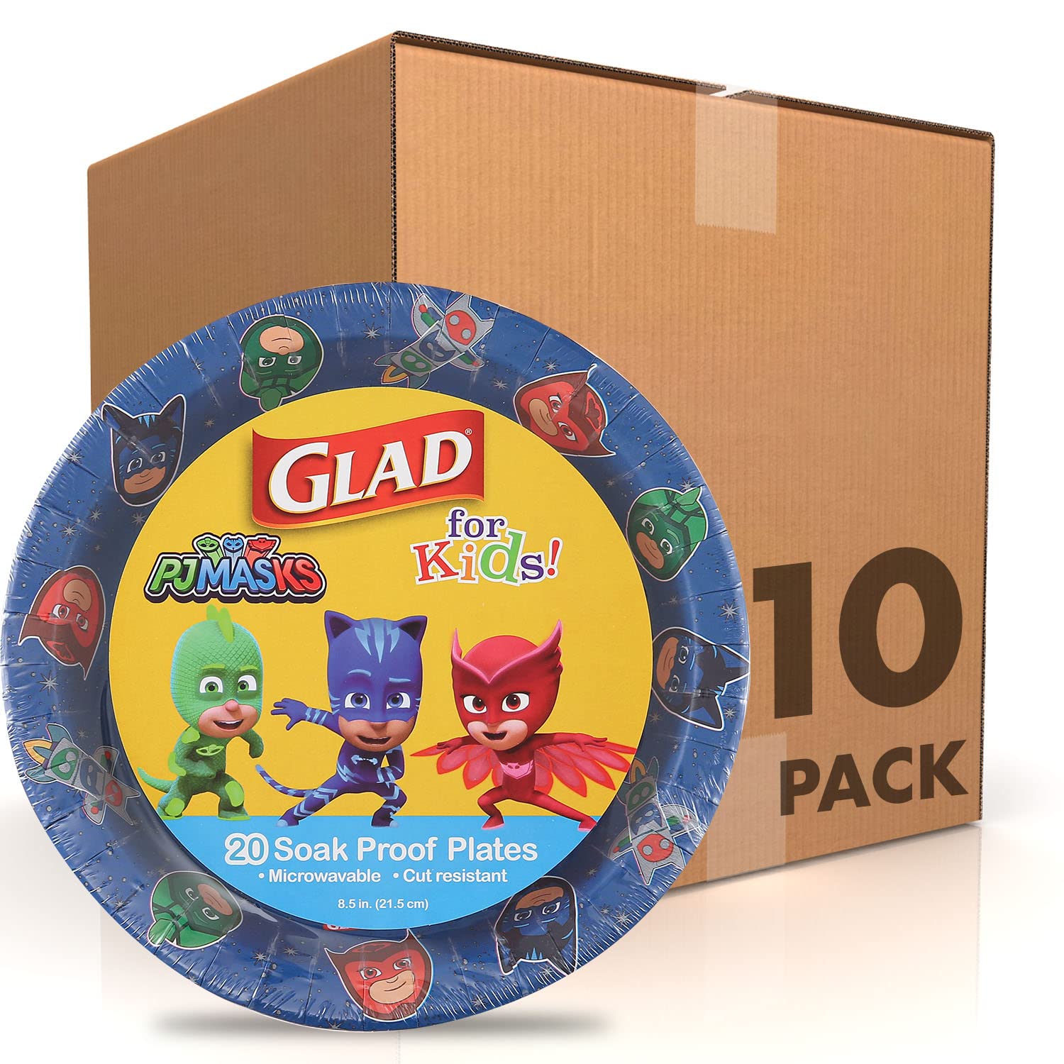 PJ Masks Space Themed Paper Plates for Kids - 8.5 Inch Disposable Dinner Plates (200 Count) | Heavy Duty, Soak Proof & Microwave Safe | Birthday Party, Picnic, School Lunch & Everyday Use