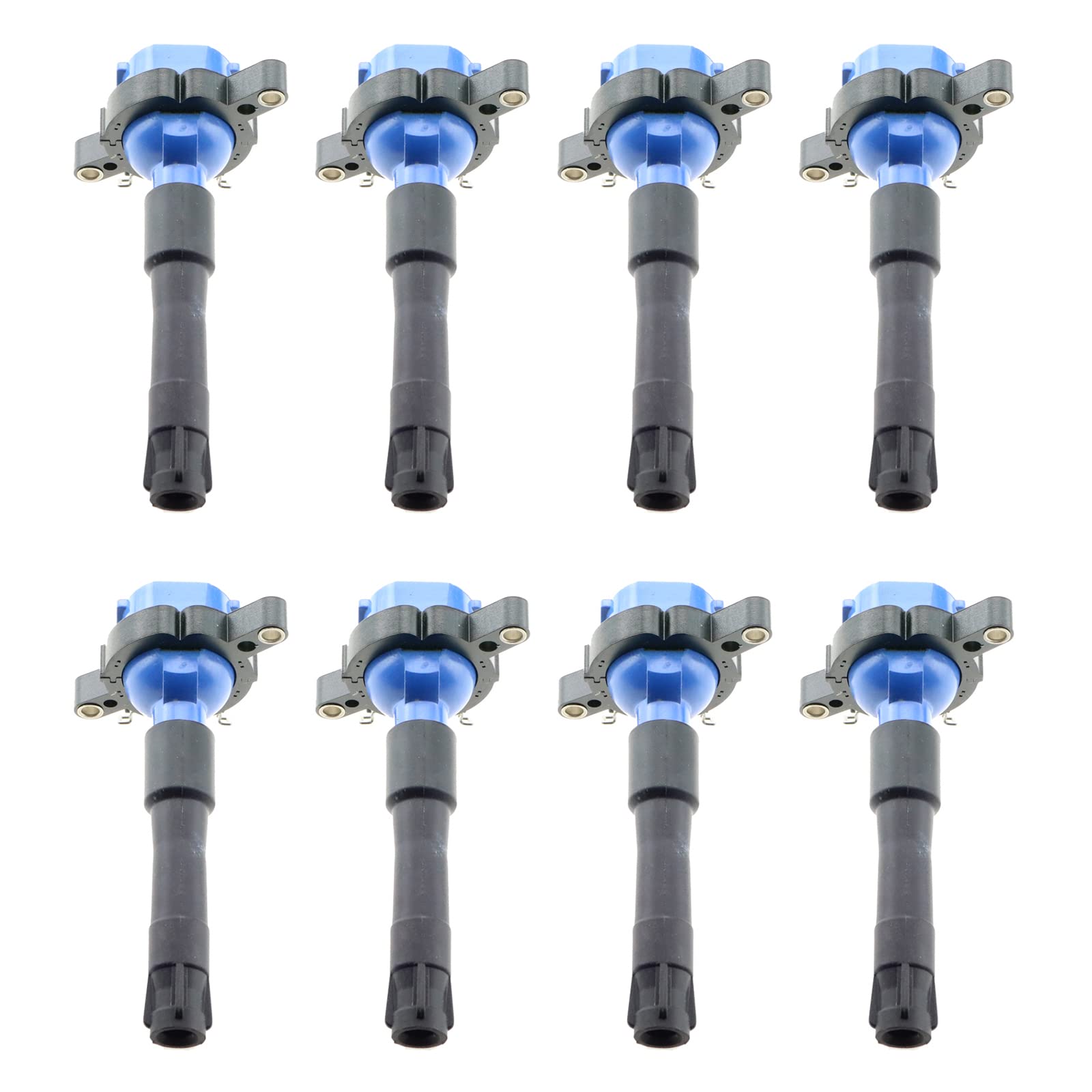 High Performance Ignition Coil Pack Set of 8 - Compatible with BMW E46 E39 X5 Z8 E36 325i 330i 328i 525i 540i M3 - Direct Replacement for UF354 Blue - Improve Engine Power & Fuel Efficiency for Daily Driving & Performance Upgrades