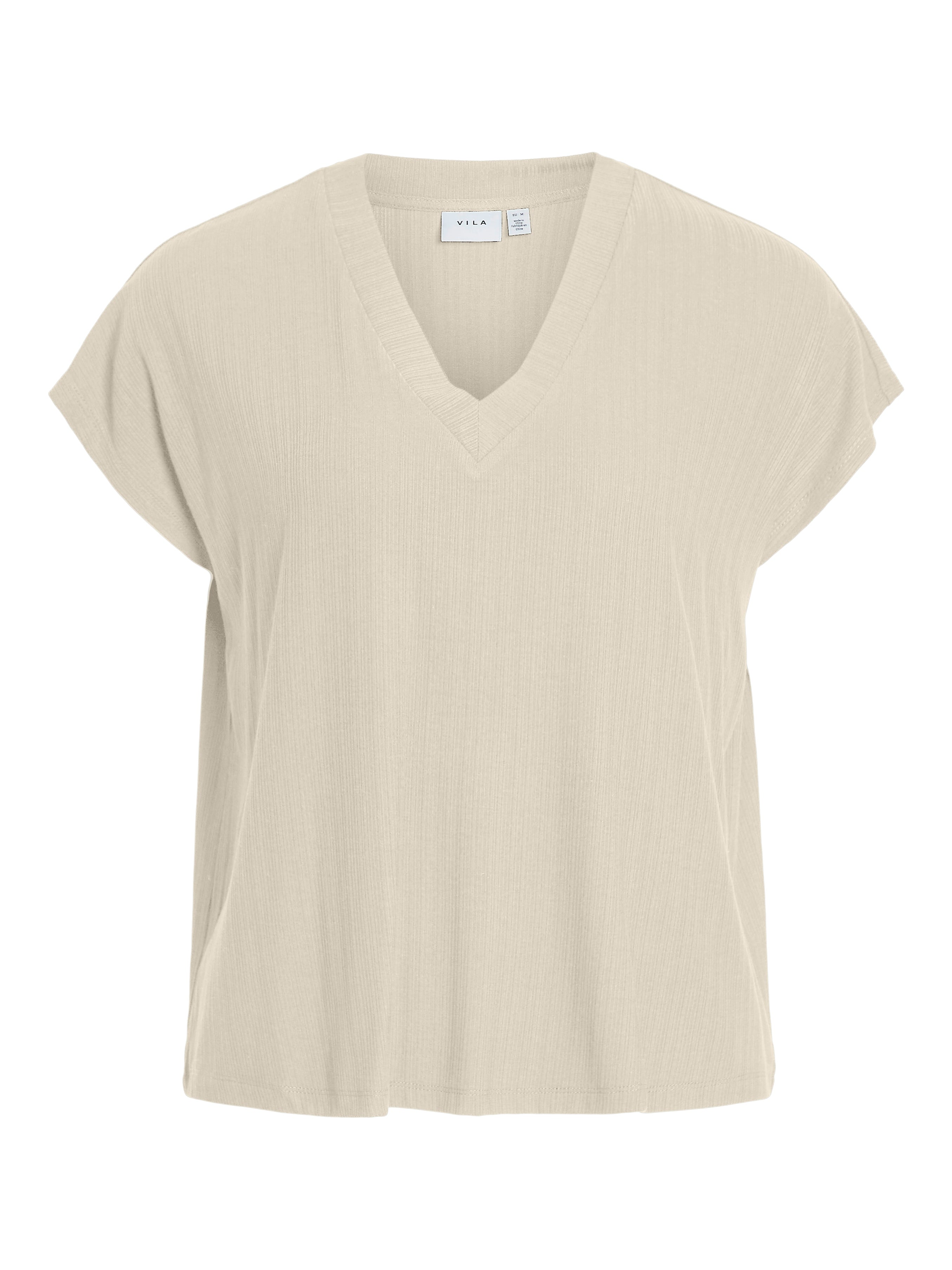 Dimita V Neck Top for Women - Soft Stretch Casual Blouse in Birch Color - Perfect for Office, Date Night & Everyday Wear