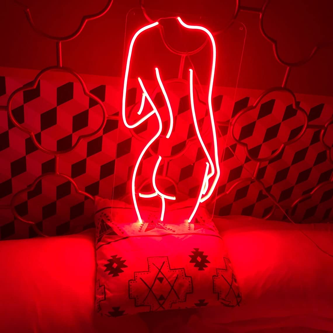 Sexy Naked Lady Neon Wall Sign - Red LED Art Light for Home, Bedroom, Bar Decor - Perfect for Parties, Weddings & Holiday Decorations - Durable & Eye-Catching Room Decor