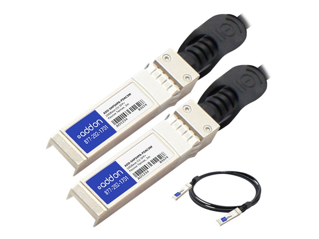 HP 10GBase-CU SFP+ Direct Attach Copper Cable 3m (10ft) - TAA Compliant for High-Speed Data Center & Server Networking