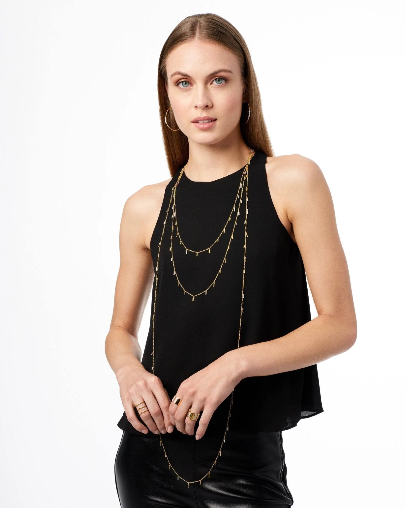 Radiance 60 Droplet Station Necklace in Sterling Silver - Elegant Layering Necklace for Women, Perfect for Everyday Wear, Date Nights & Special Occasions