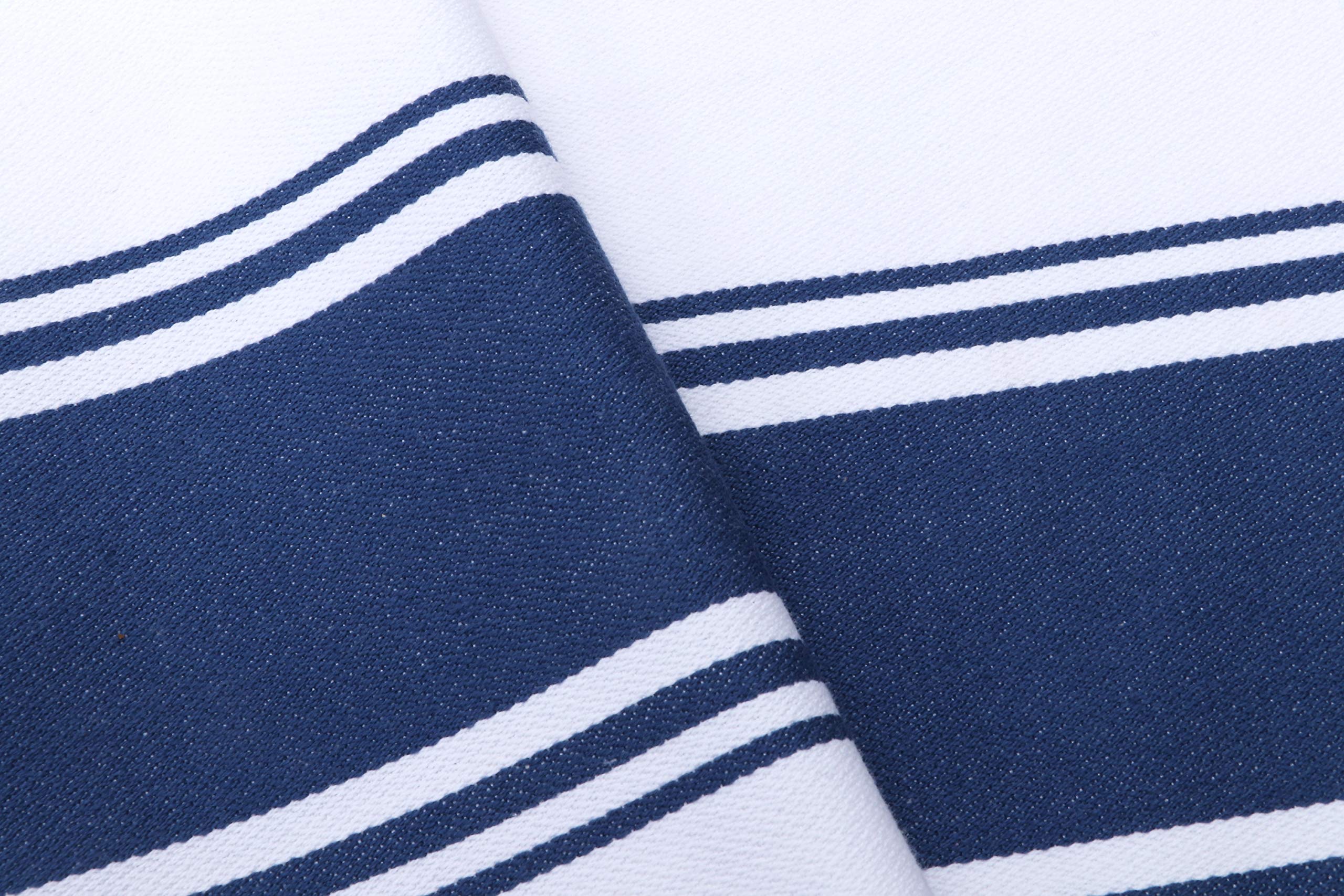 AMOUR INFINI Cotton Kitchen Towels Set of 4 - Ultra Soft & Highly Absorbent Dish Cloths (20x28 Inch) with Hanging Loop for Quick Drying | Perfect for Washing Dishes, Drying Hands & Kitchen Cleaning | Blue Tea Towels