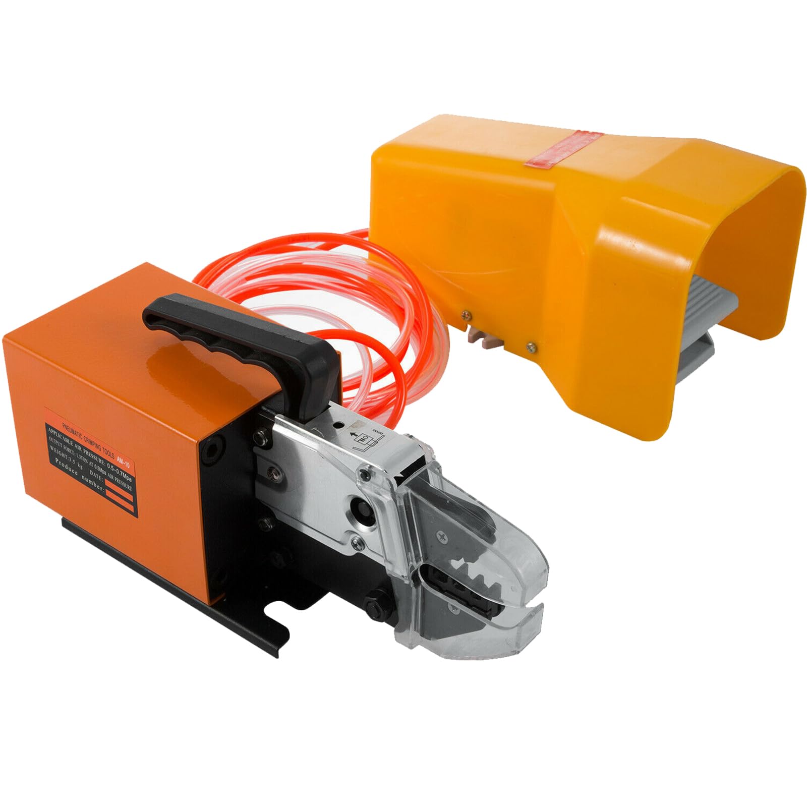 VEVOR AM-10 Pneumatic Crimper Tool - Air Powered Wire Terminal Crimping Machine for 16mm² Cables (0.4-1Mpa) | Professional Electrical & Automotive Wiring Tool for Connectors, Lugs & Terminals | Perfect for Electricians, Mechanics & DIY Projects
