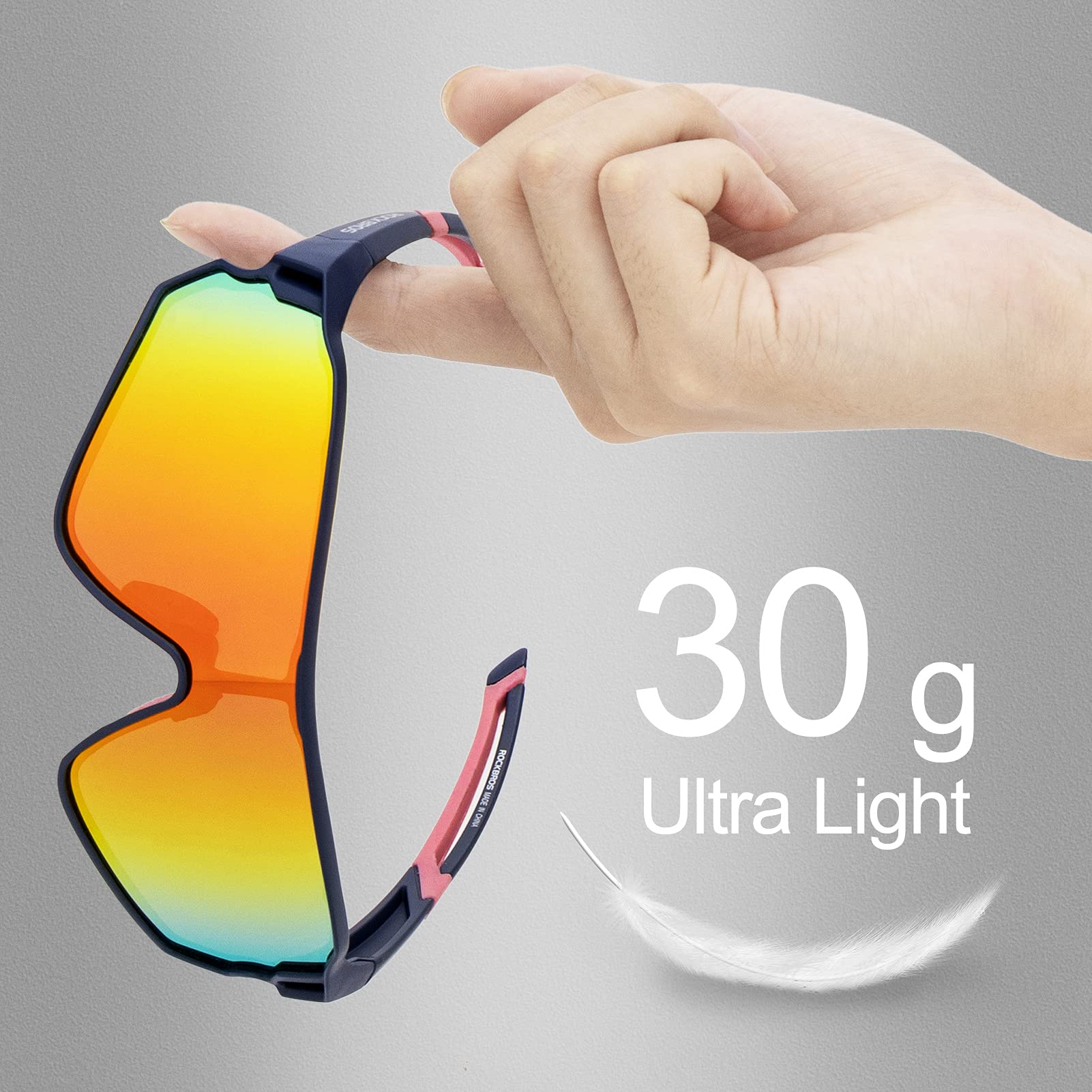 ROCKBROS Polarized Sunglasses UV400 Protection for Women & Men - Lightweight Cycling Glasses for Outdoor Sports, Driving, Hiking & Beach Activities