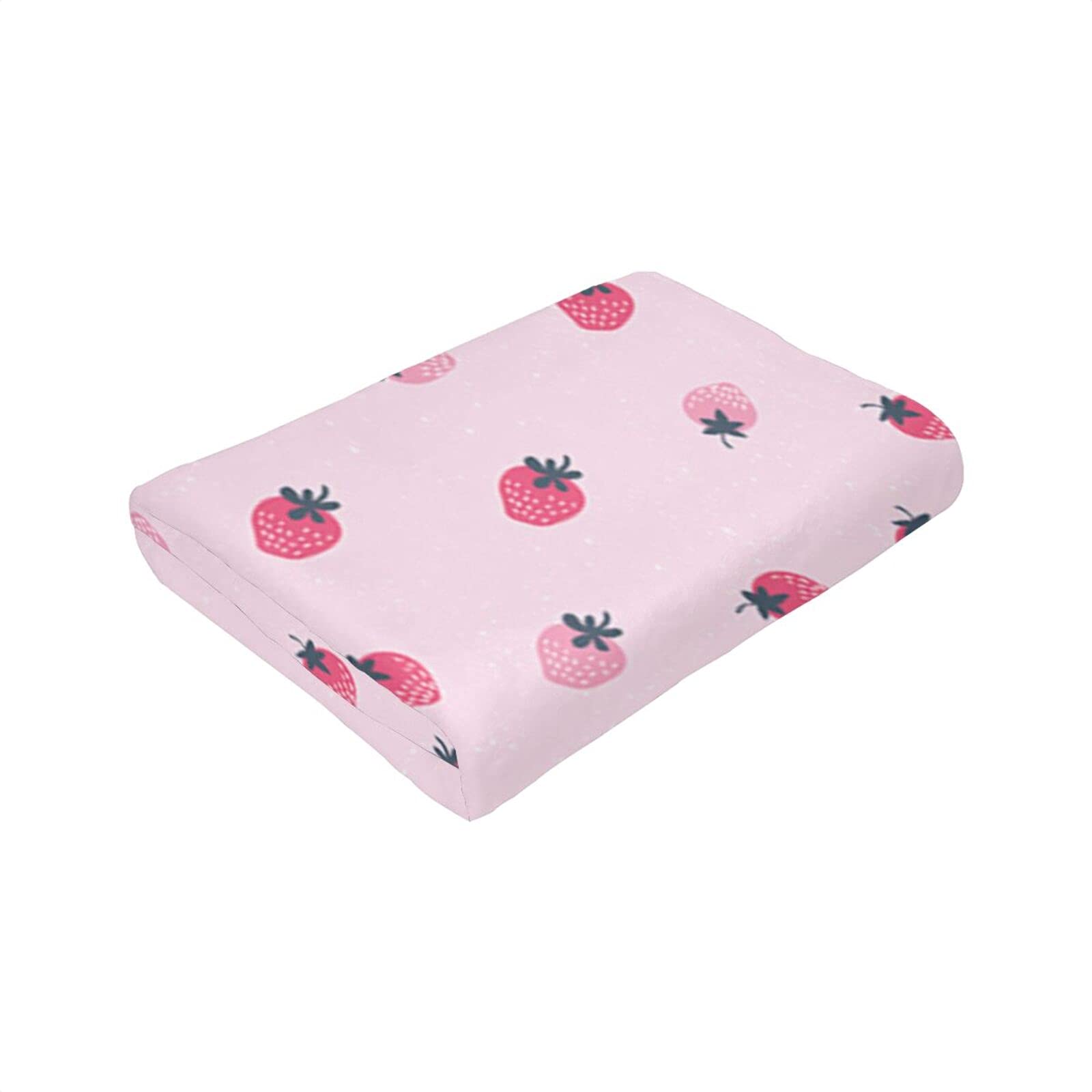 Soft Flannel Strawberry Throw Blanket - 50