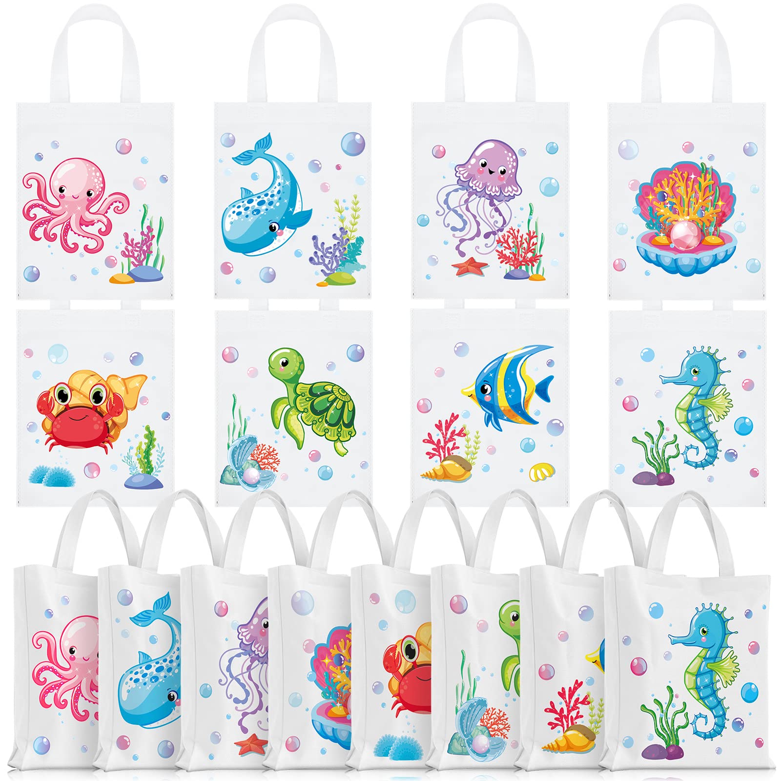 24-Piece Sea Animals Party Favor Bags - Under the Ocean Themed Goodie Bags with Cute Marine Creatures - Perfect for Baby Showers, Birthday Parties & Underwater Decorations - Great for Kids' Events, Classroom Rewards & Ocean-Themed Celebrations