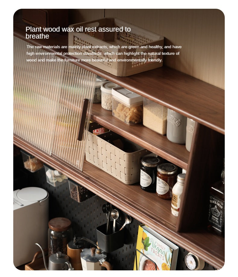 Premium Black Walnut Multi-Function Storage Sideboard - Modern Entryway Console Table with Drawers & Shelves - Perfect for Living Room, Dining Room, or Hallway Organization
