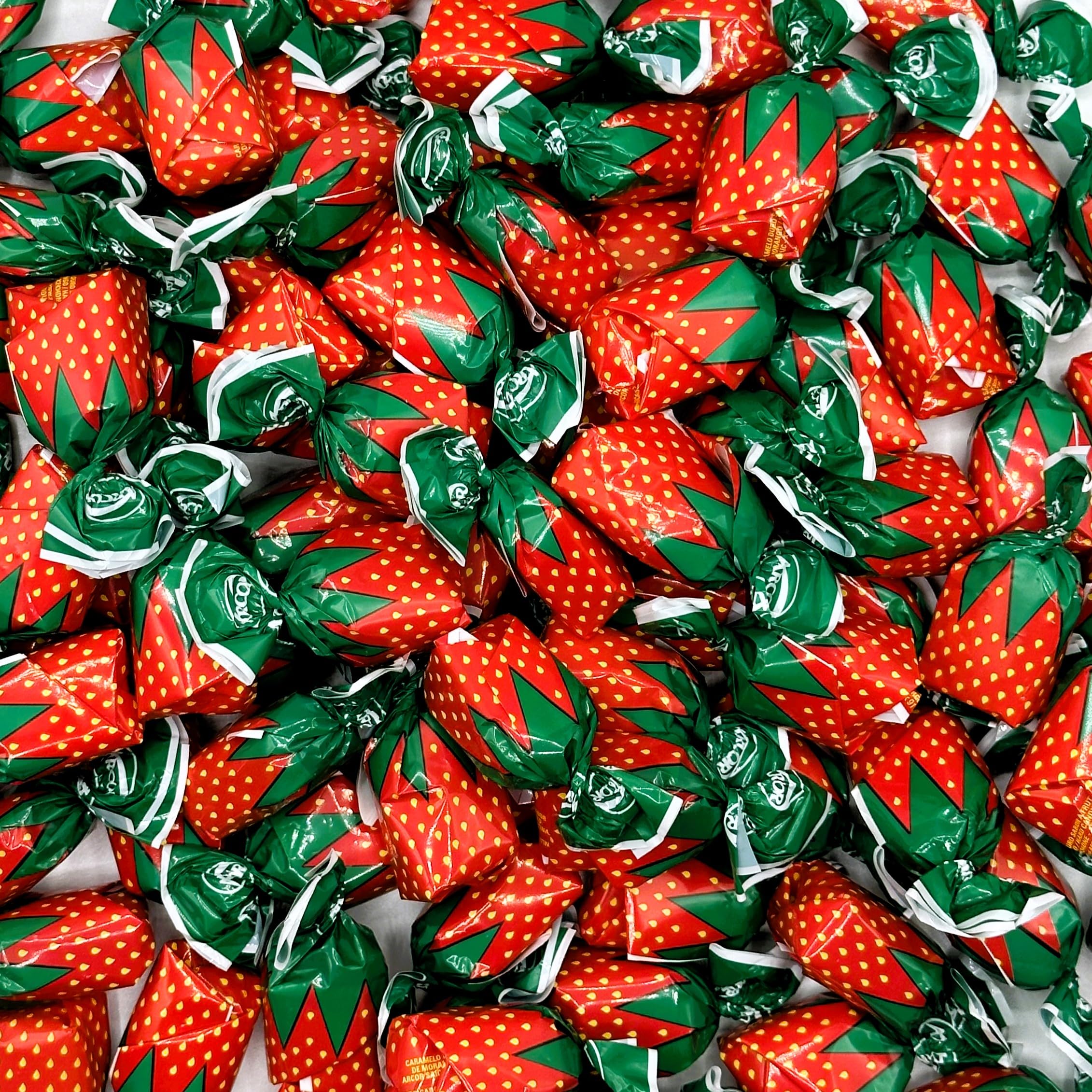 Strawberry Filled Hard Candy - 2lb Bulk Bag of Individually Wrapped Strawberry Bon Bons | Perfect for Valentine's Day Gifts, Party Favors & Office Treats