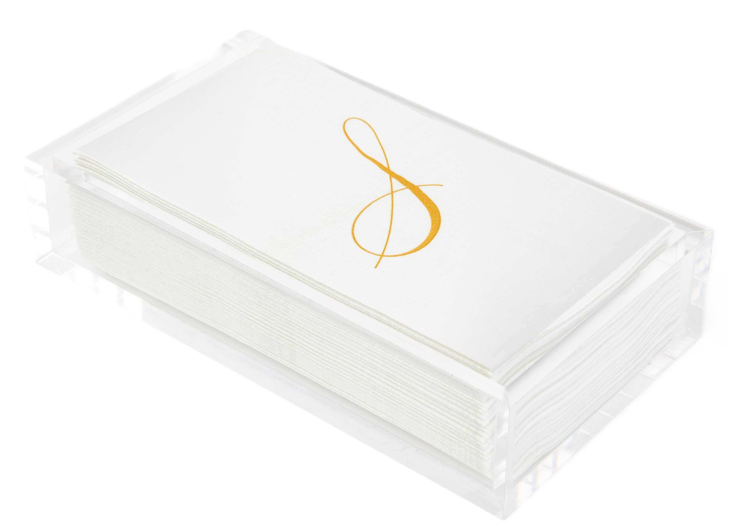 REBECCA LUXURIOUS Acrylic Napkin Holder & Vanity Tray - 9