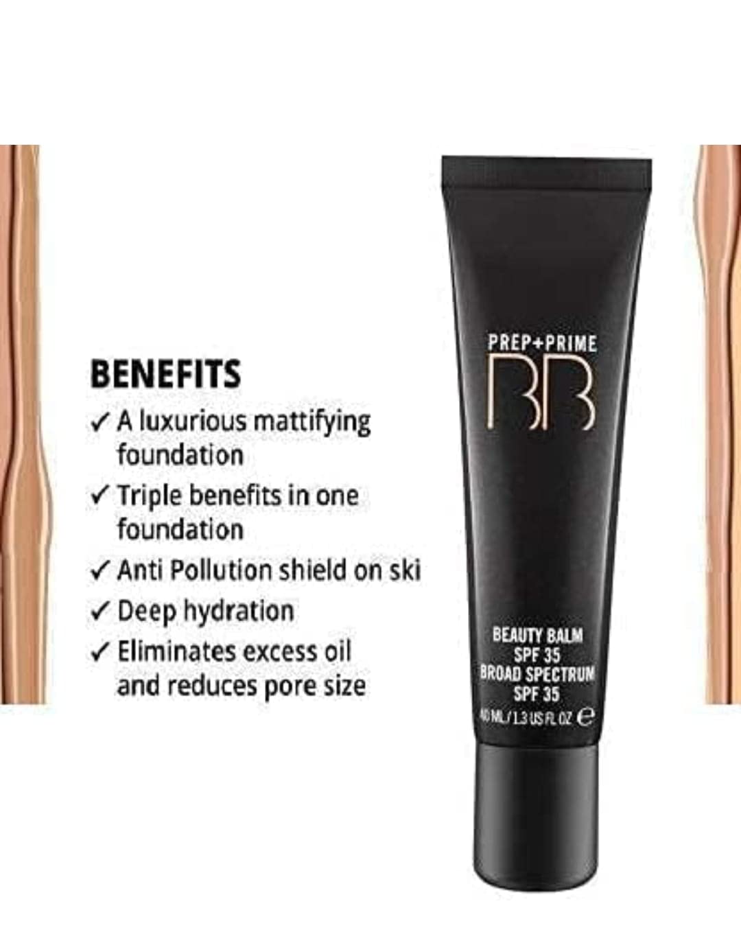 GLOMIC Professional Glue Eyeliner & Liquid Matte Lipstick Set - BB Beauty Balm Foundation & Beauty Blender with Lashes (5-Piece Combo) for Flawless Makeup & Long-Lasting Beauty
