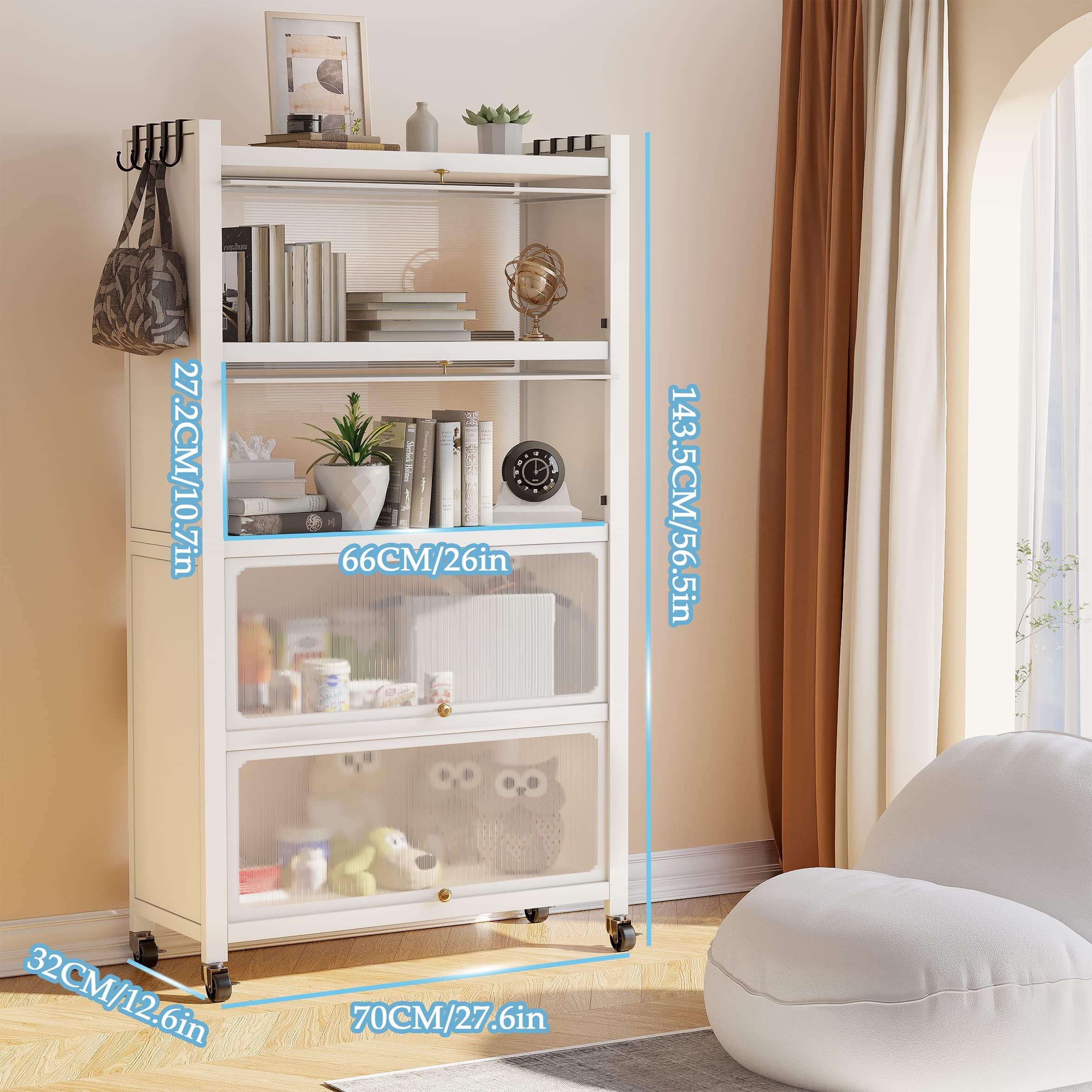 5-Tier Pantry Storage Cabinet - Heavy Duty Baker Rack for Kitchen Organization with Microwave Stand | Space-Saving Kitchen Shelving for Spices, Cookware & Small Appliances | Perfect for Pantry, Garage & Laundry Room Storage