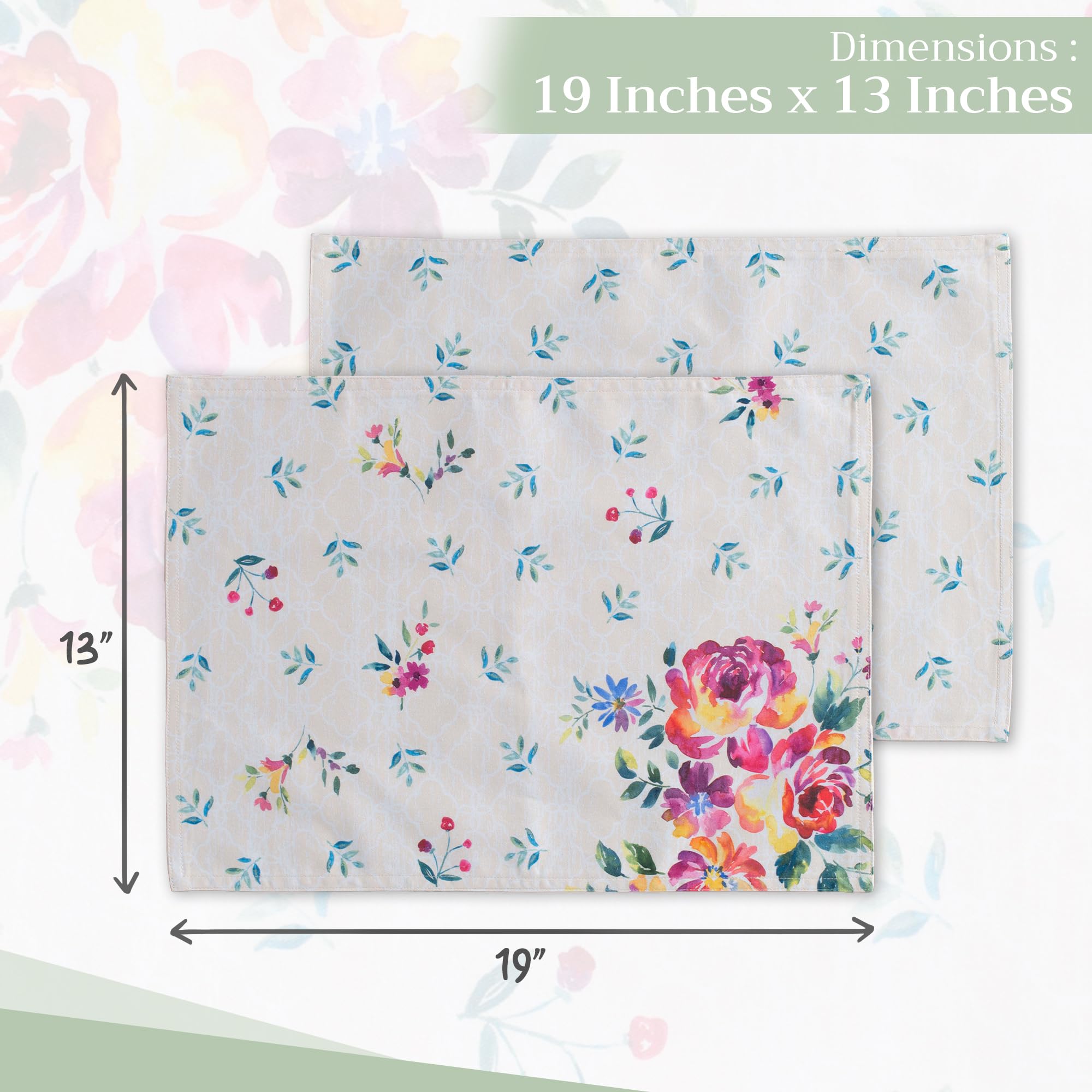 Maison d'Hermine 100% Cotton Washable Placemats Set of 4 - 13