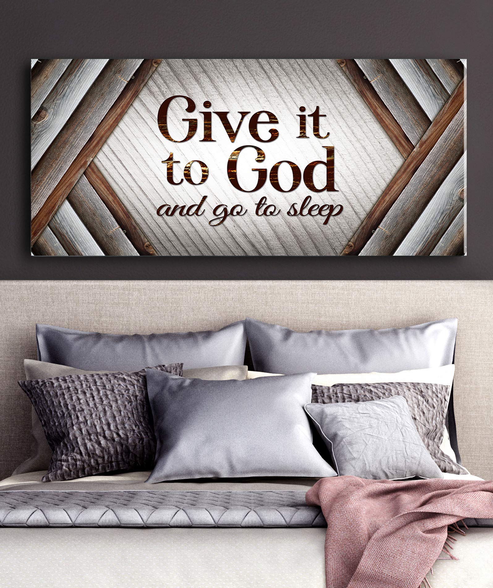 Christian Wall Art - Give it to God Sign for Bedroom & Farmhouse Decor