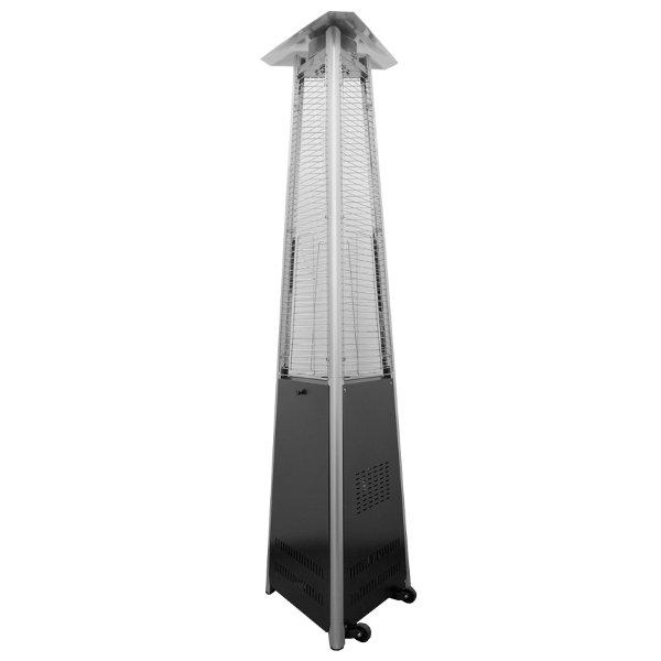Commercial Outdoor Patio Heater with Tall Triangle Glass Tube - Perfect for Restaurants, Hotels, and Backyard Gatherings