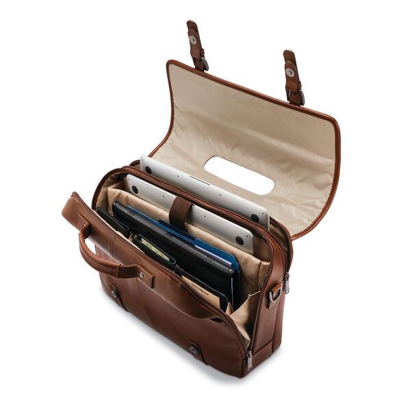 Samsonite Classic Leather Flapover Briefcase - Durable Business Laptop Bag for Men & Women - Perfect for Office, Travel & Commuting