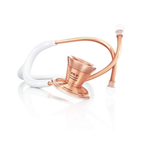 MDF Instruments ProCardial Cardiology Stethoscope - Lightweight Titanium Dual Head Stethoscope for Adults with White Tube & Rose Gold Chestpiece (MDF797TRG29) | Ideal for Medical Professionals, Nurses, Doctors & Healthcare Workers in Hospitals & Clinics