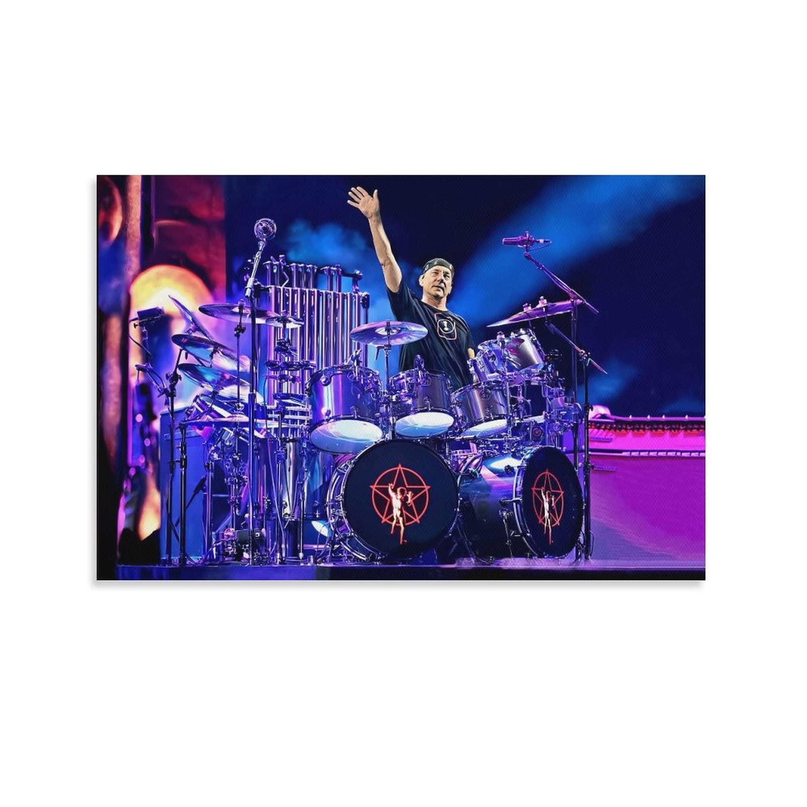 Neil Peart Drum Wall Art - Premium 24x36 inch (60x90cm) Rush Band Poster Print, Canvas Painting for Music Lovers & Home Decor | Perfect Gift for Drummers, Bedroom & Studio Aesthetic