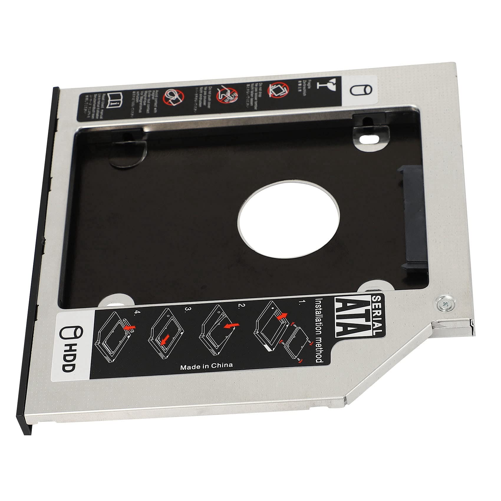 Vklopdsh 2X Universal 9.5mm SATA HDD/SSD Hard Drive Tray Enclosure - Compatible with 2nd HDD & SSD Storage Upgrades - Perfect for Laptop, Desktop PC, and Server Data Expansion