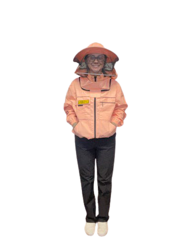 Lyson Beekeeping Jacket - Professional Beekeeping Suit with Veil for Beekeepers - Salmon Color - Ideal for Honey Harvesting & Hive Inspections