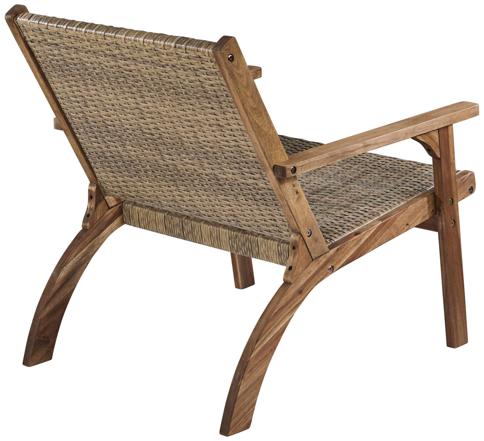 Perry 27.75 Inch Wide Natural Wood Outdoor Armchair - Patio, Garden, Poolside, and Backyard Relaxation Chair
