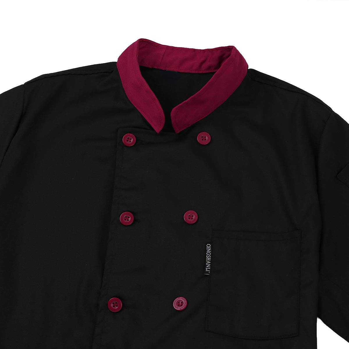 iEFiEL Chef Coat Jacket - Professional Kitchen Uniform for Men & Women - Short Sleeve Cook Workwear for Restaurants, Catering & Culinary Schools