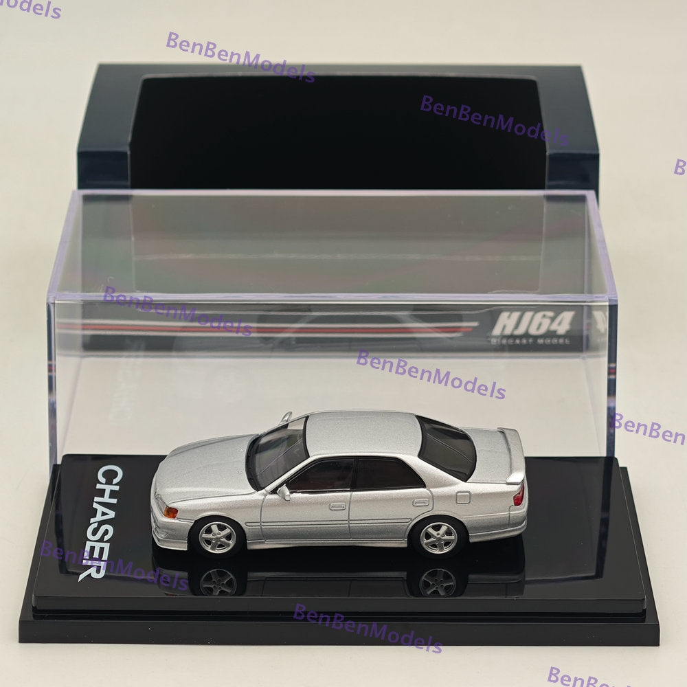 1/64 Scale Toyota Chaser Tourer V (JZX100) 1998 Model Diecast Car with Mesh Front Grill - Collectible Japanese Hobby Car for Display & Racing Scenes