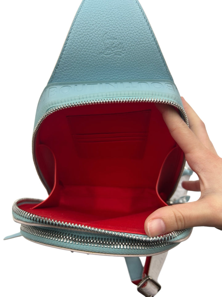 Christian Louboutin Loubifunk Leather Sling Bag for Women - Luxury Crossbody Purse with Adjustable Strap, Perfect for Parties, Travel & Everyday Use