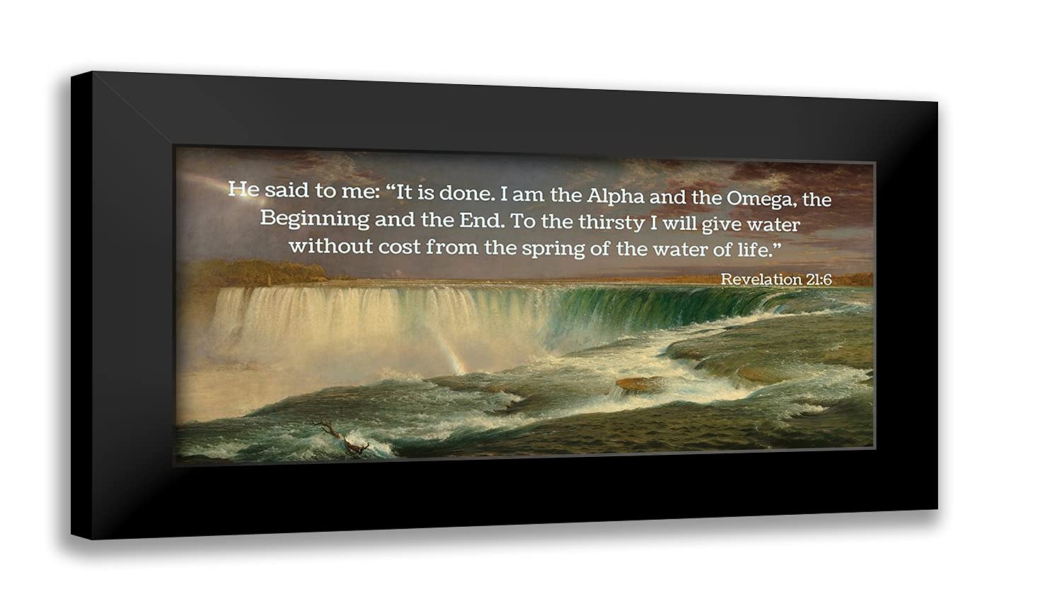 Black Modern Framed Art Print - Bible Verse Revelation 21:6 | Home & Office Decor