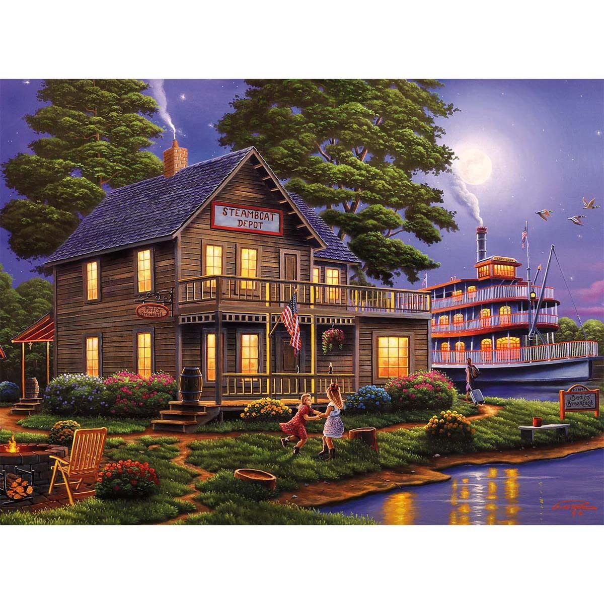 Buffalo Games - Riverboat - 1000 Piece Jigsaw Puzzle for Adults, Scenic Landscape Puzzle, Challenging Puzzle Game - Perfect for Family Game Night & Relaxation