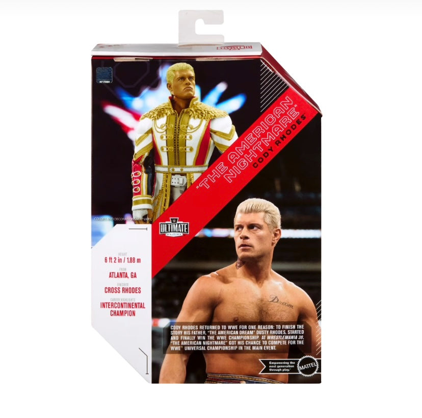 WWE Ultimate Edition Cody Rhodes Action Figure - Collectible Wrestling Toy for Fans & Display, Perfect for Gifts, Play, and Home Decor
