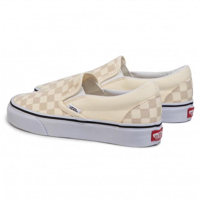VANS Classic Slip-On Shoes for Youth - True White Canvas Sneakers | Comfortable Slip-On Style for School, Casual Wear & Skateboarding
