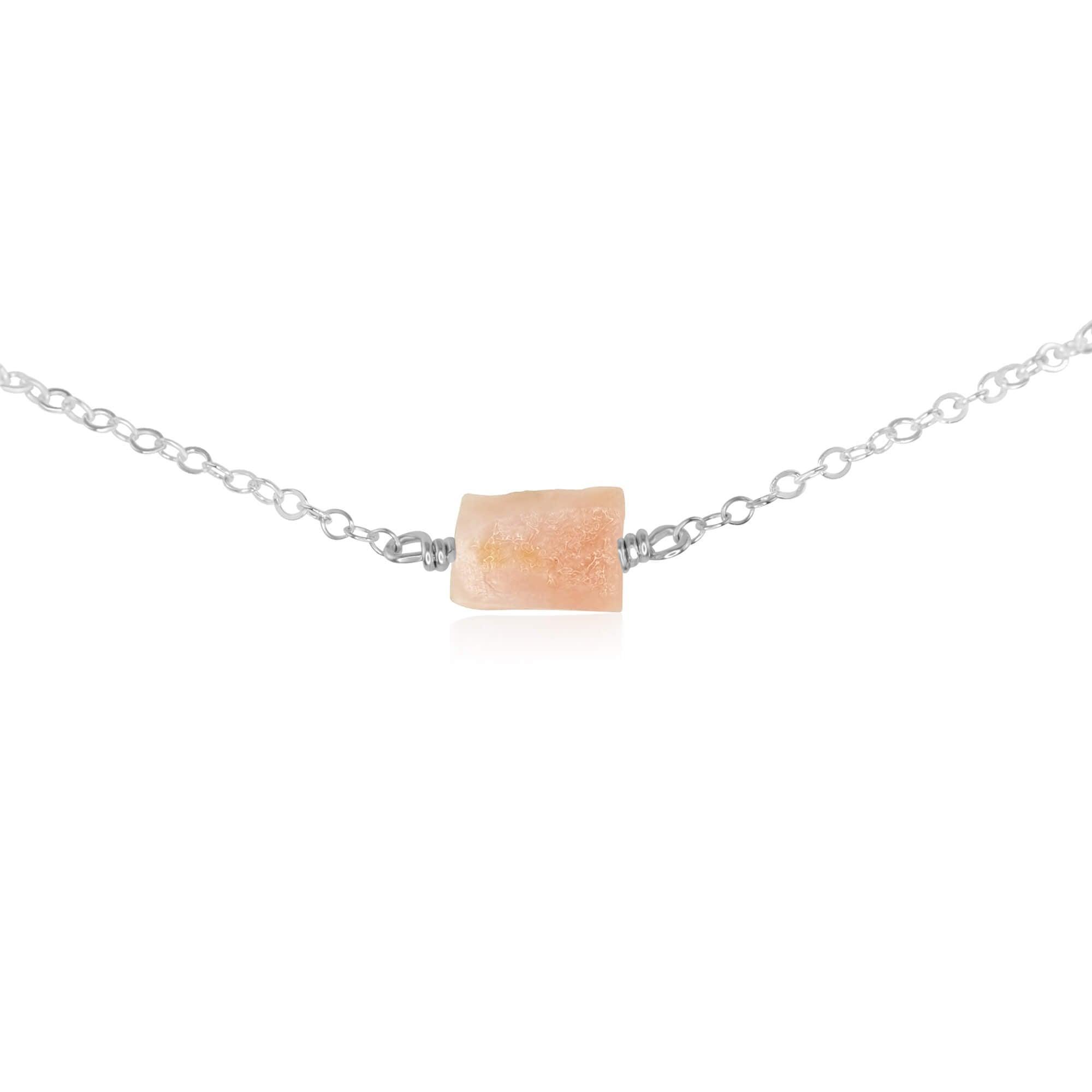 Natural Pink Peruvian Opal Crystal Choker Necklace - Raw Stone Jewelry for Women, Boho Style, Healing & Spiritual Energy - Perfect for Meditation, Yoga, and Everyday Wear