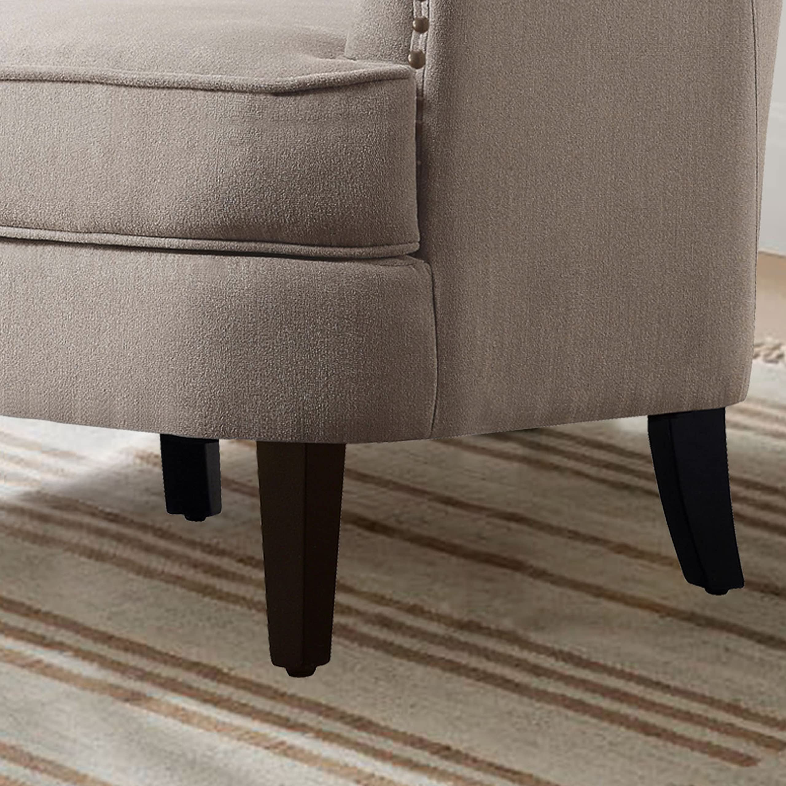 Rosevara Atlas Mid-Century Modern Upholstered Accent Chair - Tufted Lounge Armchair with Soft Cushions for Living Room & Bedroom - Perfect Small Space Seating for Apartments, Reading Nooks & Cozy Corners